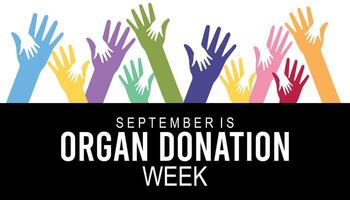 Organ Donation week is observed every year on September. banner design template illustration background design. vector