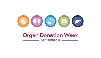Organ Donation week is observed every year on September. banner design template illustration background design. vector