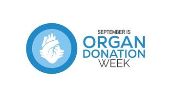 Organ Donation week is observed every year on September. banner design template illustration background design. vector