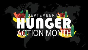 Hunger action month is observed every year on September. banner design template illustration background design. vector