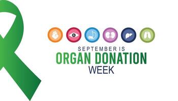 Organ Donation week is observed every year on September. banner design template illustration background design. vector
