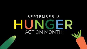 Hunger action month is observed every year on September. banner design template illustration background design. vector