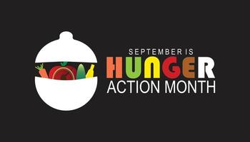 Hunger action month is observed every year on September. banner design template illustration background design. vector