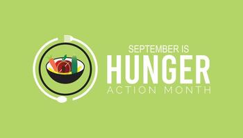 Hunger action month is observed every year on September. banner design template illustration background design. vector