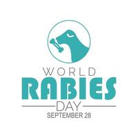 World Rabies Day is observed every year on September. banner design template illustration background design. vector