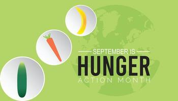 Hunger action month is observed every year on September. banner design template illustration background design. vector