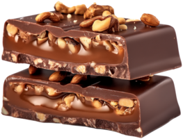 A chocolate bar is broken into two halves - Chocolate isolated on a transparent background png