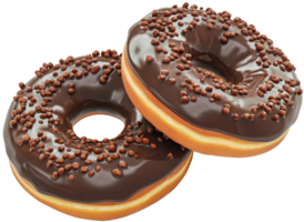 Two chocolate donuts - Chocolate isolated on a transparent background png
