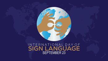 international day of sign language is observed every year on September. banner design template illustration background design. vector