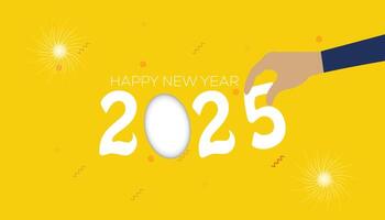 Happy new year 2025 holiday background design. Illustration template design. vector