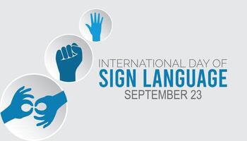 international day of sign language is observed every year on September. banner design template illustration background design. vector