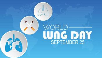World Lung Day is observed every year on September. banner design template illustration background design. vector