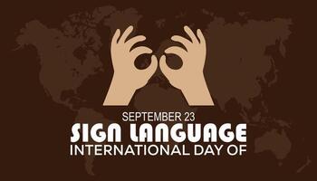 international day of sign language is observed every year on September. banner design template illustration background design. vector
