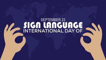 international day of sign language is observed every year on September. banner design template illustration background design. vector