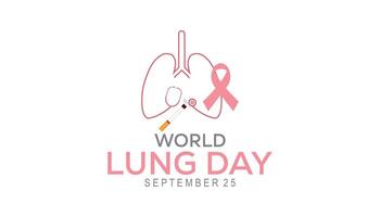 World Lung Day is observed every year on September. banner design template illustration background design. vector