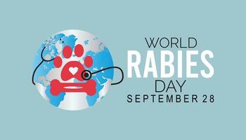 World Rabies Day is observed every year on September. banner design template illustration background design. vector