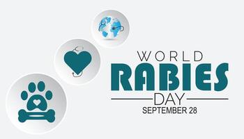 World Rabies Day is observed every year on September. banner design template illustration background design. vector