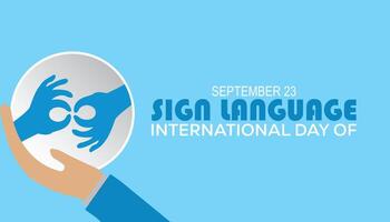 international day of sign language is observed every year on September. banner design template illustration background design. vector