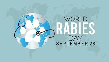 World Rabies Day is observed every year on September. banner design template illustration background design. vector