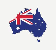 Australia Map. Map of Australia with national Flag. vector