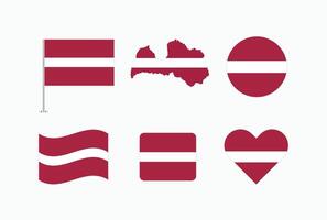 Latvia flag. Set of Latvia Flags Collection. vector