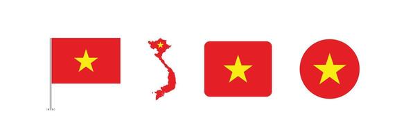 Vietnam flag. Set of Vietnam Flags Collection. vector