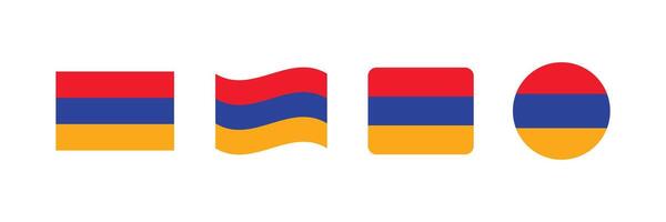 Armenia flag. Set of Armenia Flags Collection. vector