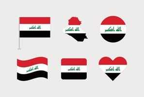 Iraq flag. Set of Iraq Flags Collection. vector