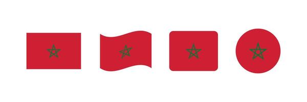 Morocco flag. Set of Morocco Flags Collection. vector