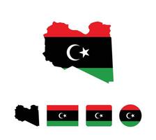 Libya flag. Set of Libya Flags Collection. vector