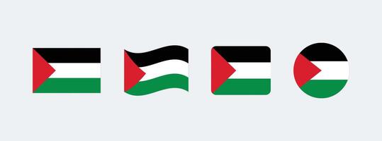 Palestine flag. Set of Palestine Flags Collection. vector