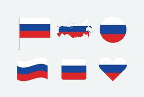 Russia flag. Set of Russia Flags Collection. vector
