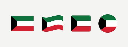 Kuwait flag. Set of Kuwait Flags Collection. vector