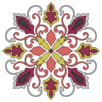 Mandala colorful abstract flowers Carpet elements and decorated with fabric patterns png