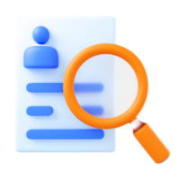 Employee recruitment and data verification, 3D illustrations png