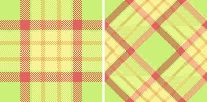 Background pattern of textile fabric texture with a seamless check plaid tartan. Set in spring colors. Scottish fashion trends. vector