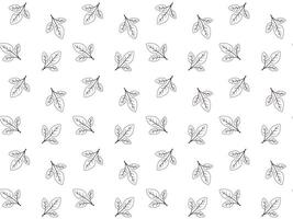 Hand drawn floral pattern design. Simple ornament with plant and leaf. vector