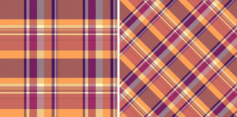 Fabric seamless textile of background check plaid with a texture pattern tartan. Set in halloween colors. Fashion bandanas for a cool style.