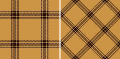 check plaid of tartan fabric pattern with a background texture seamless textile. Set in earth colors of elegant tablecloths for special occasions. vector