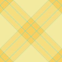 Lined plaid texture , diagonal check background fabric. Formal seamless textile tartan pattern in amber and yellow colors. vector