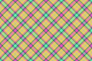 Handkerchief textile tartan check, graphic plaid texture . Editable pattern fabric background seamless in yellow and mint colors. vector