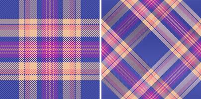 Seamless textile texture of background check with a plaid fabric pattern tartan. Set in vintage colors. Wide grid patterns in modern fashion. vector
