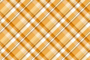 Commercial check seamless , close-up pattern fabric texture. Patterned background tartan textile plaid in orange and amber colors. vector