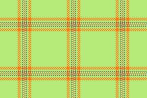 Asymmetric texture check plaid, goose textile tartan seamless. Order background pattern fabric in green and pumpkin colors. vector