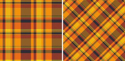 Textile seamless tartan of check plaid with a background fabric pattern texture. Set in gold colors in rich and royal fashion choices. vector