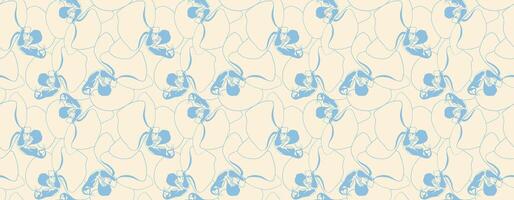 Hand drawn floral pattern design. Flower drawing simple ornament. vector