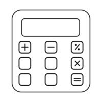 Calculator icon. Accounting calculator icon. Outline minimalist style. Calculate tool vector
