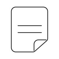 Paper icon. Line sheet of paper outline icon. Editable stroke vector