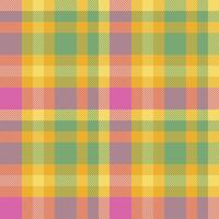Contour seamless fabric pattern, majestic background textile. Order tartan check texture plaid in amber and green colors. vector