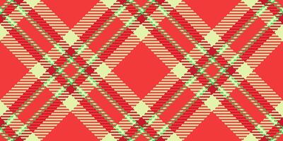 Awesome textile texture fabric, manufacturing background seamless pattern. Marriage plaid check tartan in red and light colors. vector